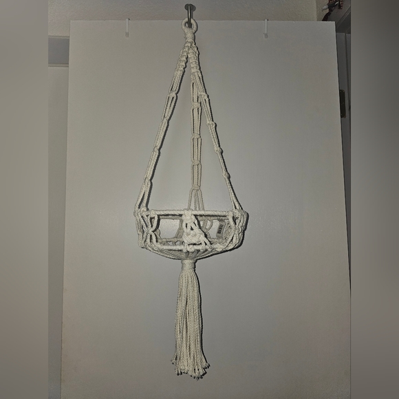 Ashland Accents Ashland Large Macrame Hanging Plant Basket Pot